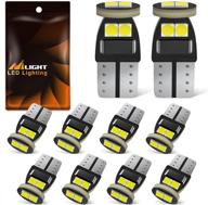 🔆 nilight 194 led bulb, t10 t15 168 2828 w5w, white 6000k, vehicle interior dome map door courtesy marker cabin license plate lights, 10-pack logo