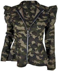 img 3 attached to 🧥 Stylish Flounced Women's Motorcycle Outerwear by XXXITICAT: Trendy and Straight-cut Clothing