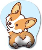 🐶 haocoo ergonomic mouse pad with cute corgi design - comfortable wrist support for gaming and office use logo