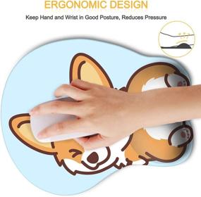 img 2 attached to 🐶 HAOCOO Ergonomic Mouse Pad with Cute Corgi Design - Comfortable Wrist Support for Gaming and Office Use