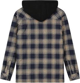 img 3 attached to WenVen Plaid Fleece Sleeve Shirt - Men's Clothing for Shirts with Enhanced SEO