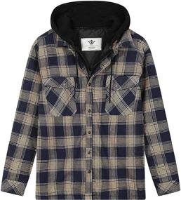 img 4 attached to WenVen Plaid Fleece Sleeve Shirt - Men's Clothing for Shirts with Enhanced SEO