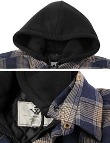 img 1 attached to WenVen Plaid Fleece Sleeve Shirt - Men's Clothing for Shirts with Enhanced SEO