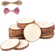 🎨 fezzia pre-drilled wood slices 30 pcs 2.8-3.1 inches unfinished round natural wood slices for diy crafts, painting, wedding, christmas ornaments, wood crafts gifts, decorations, labels logo