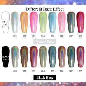 img 1 attached to 🌈 MIZHSE Holographic Gel Polish Set, Galaxy Gloss Nail Lacquer with Iridescent Glitter, Laser Gel Polish, Nail Art Pigment Kit for Salon and Home Manicure - 8pcs, Curing Required, Unicorn Mirror Laser Effect