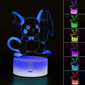 img 4 attached to 🌟 Enhance Your Décor with the zxc 3D Illusion Lamp Toys Night Light - 7 Color Change LED Desk Lamp-333