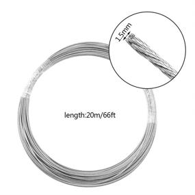 img 2 attached to 🔗 Yookat Stainless Steel Wire Rope Cable - 1/16 inch x 66 Feet with 100 Aluminum Crimping Sleeves and 20 Stainless Steel Thimbles - Ideal for Cable Railing Kits