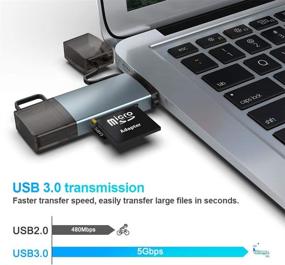 img 3 attached to Eletrand USB A + Type C 2 in 1 SD/TF Memory Card Reader | USB 3.0 Adapter for TF, SD, Micro SD | Compatible with Windows/MAC/Linux/Android