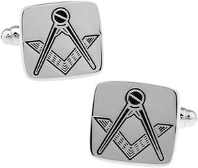 img 4 attached to Vcufflinks Freemason Masonic Silver Cufflinks