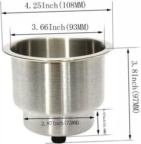 img 1 attached to 🥤 Stainless Steel Cup Drink Holder Set with Drain for Marine Boat, RV, Camper - Marinebaby 2PCS