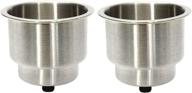 🥤 stainless steel cup drink holder set with drain for marine boat, rv, camper - marinebaby 2pcs логотип