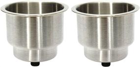 img 4 attached to 🥤 Stainless Steel Cup Drink Holder Set with Drain for Marine Boat, RV, Camper - Marinebaby 2PCS