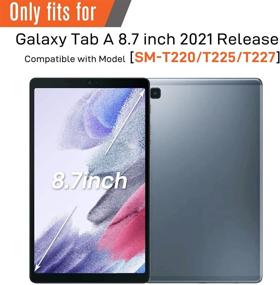 img 3 attached to 📱 Чехол Timecity для Samsung Galaxy Tab A7 Lite 8,7 дюймов 2021 года - Встроенный защитный экран, подставка, плечевой ремень - Темно-синий