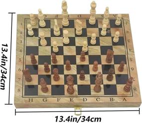 img 3 attached to Chess Backgammon Checkers Set Foldable Games