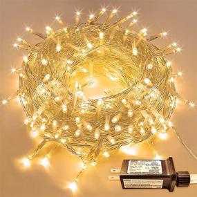 img 4 attached to 🎄 JMEXSUSS 66ft 200 LED String Lights Indoor Outdoor, Warm White Christmas Lights with Clear Wire, 8 Modes Waterproof Twinkle Fairy String Lights for Tree, Room, Bedroom, Wedding, and Party Decorations