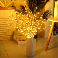 🌟 waterproof & battery operated led branch lights for vases - lighted twigs, creating magical christmas ambience and illuminating darkness (3 pack, warm yellow) logo