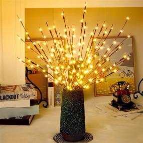 img 2 attached to 🌟 Waterproof & Battery Operated LED Branch Lights for Vases - Lighted Twigs, Creating Magical Christmas Ambience and Illuminating Darkness (3 Pack, Warm Yellow)