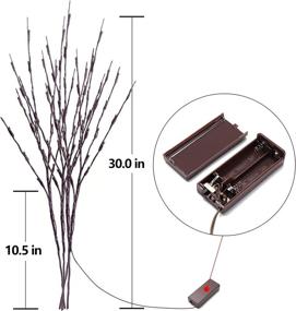 img 1 attached to 🌟 Waterproof & Battery Operated LED Branch Lights for Vases - Lighted Twigs, Creating Magical Christmas Ambience and Illuminating Darkness (3 Pack, Warm Yellow)