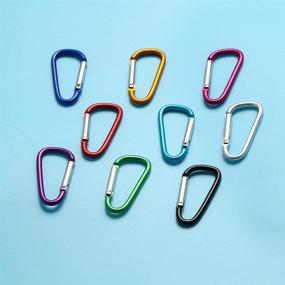 img 1 attached to 🔒 UPINS 100Pcs Durable Multicolor Aluminum Carabiner Clips Pack with Locking Spring Hooks - Ideal for Keychains and Outdoor Activities