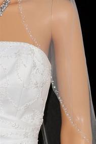 img 2 attached to 💎 Exquisite SAMKY 2T 2 Tier Crystal Beaded Edge Bridal Wedding Veil: A Glamorous Touch of Elegance