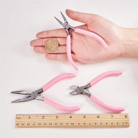 img 1 attached to 🔧 SUNNYCLUE 3pcs Professional Precision Jewelry Pliers Tool Set for DIY Jewelry Making - Side Cutters, Long Chain Nose Pliers with Cutter, Round Nose Pliers in Pink