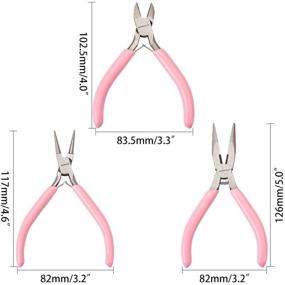 img 2 attached to 🔧 SUNNYCLUE 3pcs Professional Precision Jewelry Pliers Tool Set for DIY Jewelry Making - Side Cutters, Long Chain Nose Pliers with Cutter, Round Nose Pliers in Pink