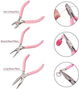 img 3 attached to 🔧 SUNNYCLUE 3pcs Professional Precision Jewelry Pliers Tool Set for DIY Jewelry Making - Side Cutters, Long Chain Nose Pliers with Cutter, Round Nose Pliers in Pink