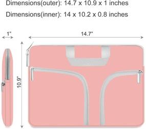 img 1 attached to Чехол для ноутбука HESTECH 14 дюймов - неопреновая обложка для Хромбуков и ноутбуков 14-15.6 дюймов - розовый