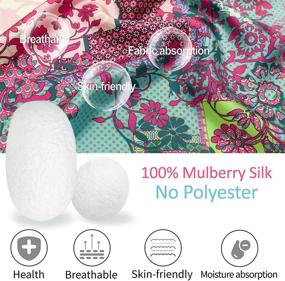 img 2 attached to 🧣Шелковый бандана-платок Mulberry, цвет бирюзовый - Женские аксессуары в категории шарфов и палантинов от INAINI.