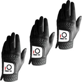 img 3 attached to 🏌️ Golf Gloves Men Left Hand Rain Grip 3 Pack - All Weather, Durable Grip, Sizes Small, Medium, Large, XL - White, Black, Blue, Red, Brown