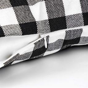 img 3 attached to 🔳 Phantoscope 2-Pack Checker Plaid Gingham Throw Pillow Covers: Farmhouse Rustic Decor, Black and White, 18x18 inches / 45x45 cm