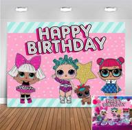 🎀 5x3ft hot pink toy dolls girl photo background - birthday party decorations, vinyl green stripe photography backdrop, baby shower banner supplies, candy table photo booth props, perfect for baby girls surprise happy birthday celebration logo