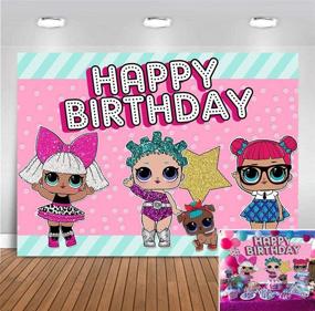 img 4 attached to 🎀 5x3ft Hot Pink Toy Dolls Girl Photo Background - Birthday Party Decorations, Vinyl Green Stripe Photography Backdrop, Baby Shower Banner Supplies, Candy Table Photo Booth Props, Perfect for Baby Girls Surprise Happy Birthday Celebration