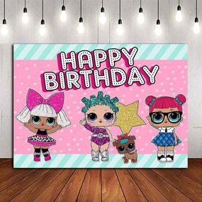 img 3 attached to 🎀 5x3ft Hot Pink Toy Dolls Girl Photo Background - Birthday Party Decorations, Vinyl Green Stripe Photography Backdrop, Baby Shower Banner Supplies, Candy Table Photo Booth Props, Perfect for Baby Girls Surprise Happy Birthday Celebration