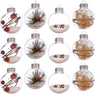 sea team 70mm/2.76" shatterproof clear plastic christmas ball ornaments craft xmas balls baubles set - winter theme tree decorations, set of 24 logo