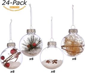 img 3 attached to Sea Team 70mm/2.76" Shatterproof Clear Plastic Christmas Ball Ornaments Craft Xmas Balls Baubles Set - Winter Theme Tree Decorations, Set of 24