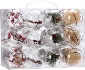 img 2 attached to Sea Team 70mm/2.76" Shatterproof Clear Plastic Christmas Ball Ornaments Craft Xmas Balls Baubles Set - Winter Theme Tree Decorations, Set of 24