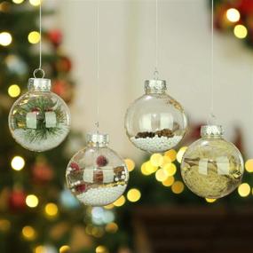 img 1 attached to Sea Team 70mm/2.76" Shatterproof Clear Plastic Christmas Ball Ornaments Craft Xmas Balls Baubles Set - Winter Theme Tree Decorations, Set of 24