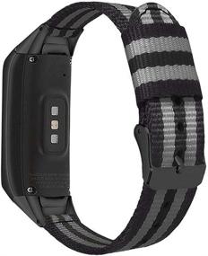 img 2 attached to 📲 Nylon Watch Band Replacement Bracelet Wrist Strap for Gazelle Trading, Compatible with Samsung Galaxy Fit Bands, Wristband for Samsung Galaxy Fit SM-R370 Fitness Smartwatch