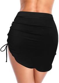 img 3 attached to SHEKINI Women's Black Bikini Bottom Swim Skirt: Pull-Tie Side Design for Stylish Bathing Suit Looks