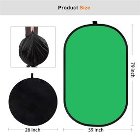 img 1 attached to 📸 Konseen 5x6.5ft Collapsible Pop-Up Background Reflector Panel 4in1 Green Blue Screen Chromakey 100% Cotton Muslin Reversible Photo Backdrop for Photo Studio Video Shooting, Live Streaming, and More