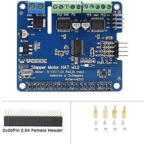 img 4 attached to Geekworm Full Function Motor HAT for Raspberry Pi 4B/3B+/3B - Robot Expansion Board for Raspberry Pi 4 Molde B, 3B+/3B/2B/B+ (Stepper/Motor/Servo/IR Remote)