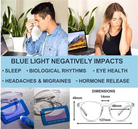 img 1 attached to 👓 Riccardo Materossi - High-Quality Blue Light Glasses (380-410nm) for Better Sleep and Headache Relief - Women & Men