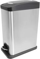 🗑️ ctetc slim small trash can with lid - compact stainless steel wastebasket for bathrooms, bedrooms, and offices - soft close & removable inner bin - 2.1gal/8l - anti-fingerprint brushed finish logo