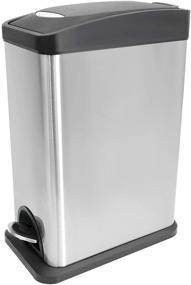 img 4 attached to 🗑️ CTETC Slim Small Trash Can with Lid - Compact Stainless Steel Wastebasket for Bathrooms, Bedrooms, and Offices - Soft Close & Removable Inner Bin - 2.1Gal/8L - Anti-Fingerprint Brushed Finish