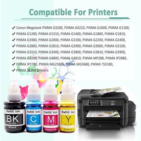 img 3 attached to 🖨️ Topcolor Compatible Refill Dye Ink Bottle Replacement for Canon PIXMA G4200 G4210 - Black 135ML & 70ML C/M/Y, 4-Pack