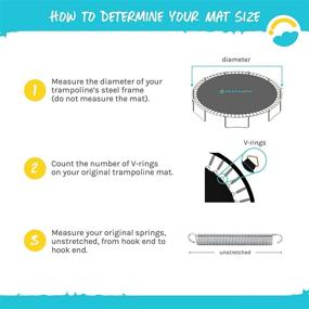 img 1 attached to 🤸 Premium SkyBound Replacement Trampoline Mat for 15ft Frames: Includes Spring Tool, V-Rings, and Enhanced Stitching for Safe Bouncing