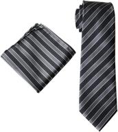 👔 elevate your style with our striped handkerchief jacquard formal necktie - perfect men's accessory! logo