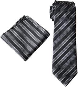 img 4 attached to 👔 Elevate Your Style with our Striped Handkerchief Jacquard Formal Necktie - Perfect Men's Accessory!