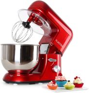 klarstein bella rossa electric stand mixer, grinder, dough bowl, flat whisk, food mixer, wire whip, 650w, 5.5 qt stainless steel bowl, 6 speeds - ultimate kitchen appliance логотип